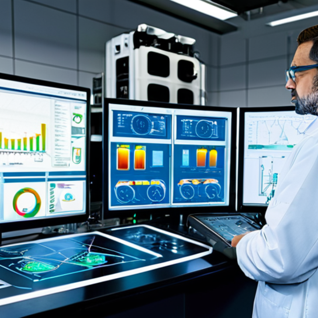 산업안전기사로서의 산업현장 점검 사례 - AI-Powered Predictive Maintenance**

"A brightly lit, modern chemical plant control room. A technici...
