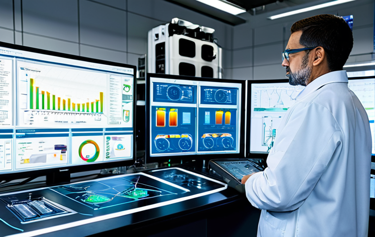 산업안전기사로서의 산업현장 점검 사례 - AI-Powered Predictive Maintenance**

"A brightly lit, modern chemical plant control room. A technici...