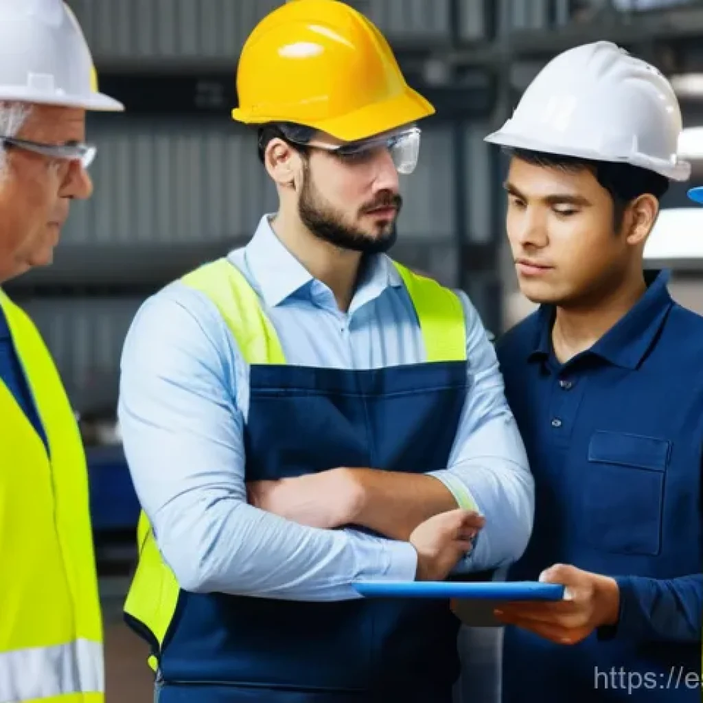 산업안전기사와 화학물질 안전 관리 - **Prompt: Industrial Safety Training and Collaboration**
    A diverse team of industrial workers, i...