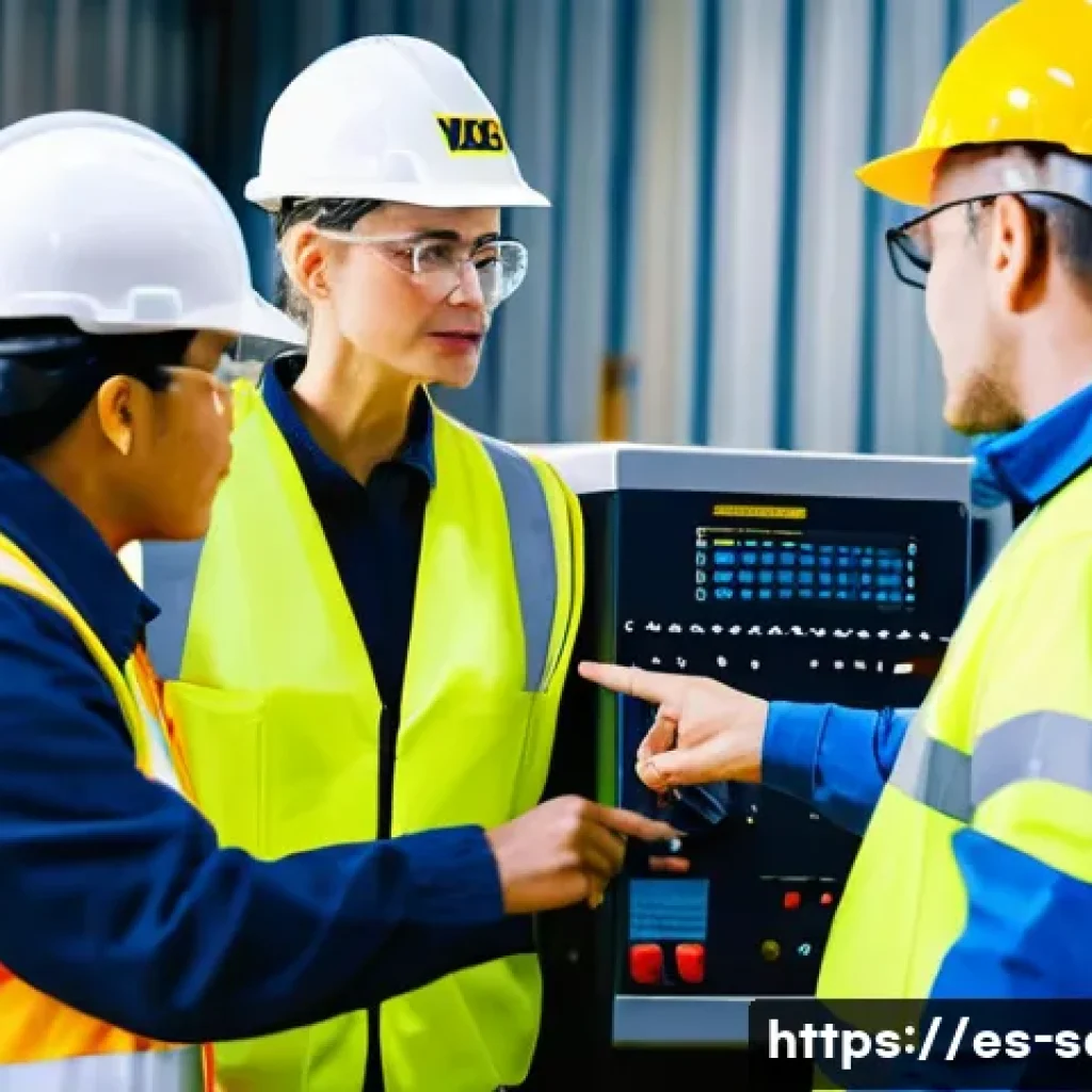 산업안전기사와 에너지 관리 안전 - **Industrial Safety Culture in Action**
    A vibrant, sunlit factory floor with diverse male and fe...