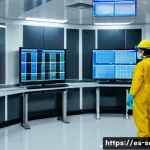 Home 20 산업안전기사와 화학 공정 안전 관리 - A modern chemical plant control room with engineers wearing appropriate personal protective equipmen...