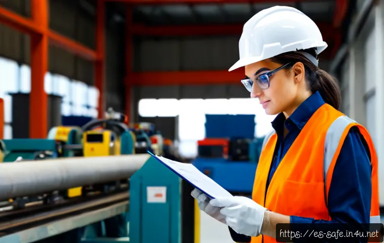 산업안전분야에서 자격증 취득의 의미 - Photorealistic Spanish-speaking industrial safety professional in a clean manufacturing facility, we...